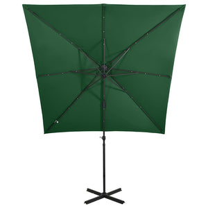 Ampelschirm mit LED-Beleuchtung 250 cm Grün