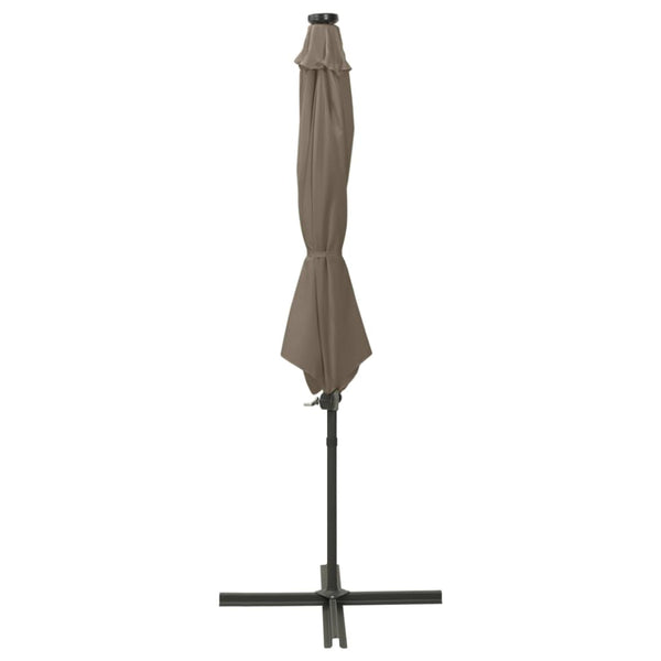 Ampelschirm mit LED-Beleuchtung 300 cm Taupe