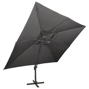 Ampelschirm mit Doppeldach Anthrazit 400 x 300 cm