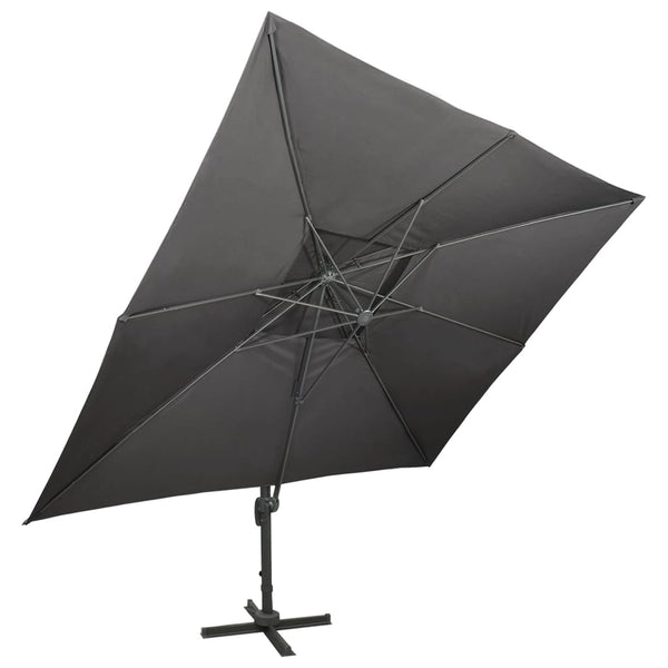 Ampelschirm mit Doppeldach Anthrazit 400 x 300 cm