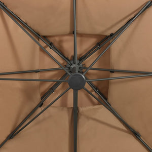 Ampelschirm mit Doppeldach 300 x 300 cm Taupe