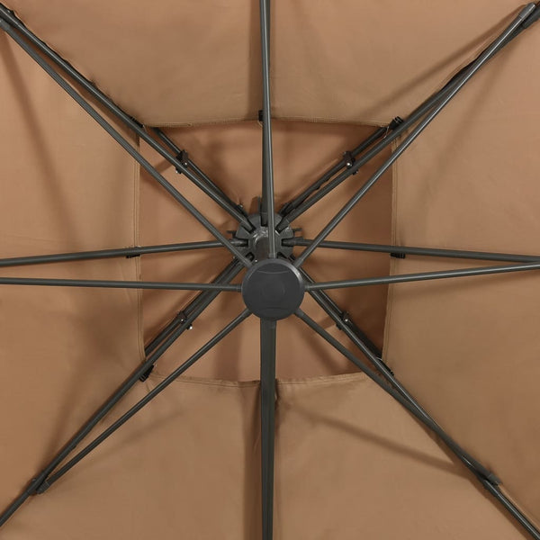 Ampelschirm mit Doppeldach 300 x 300 cm Taupe