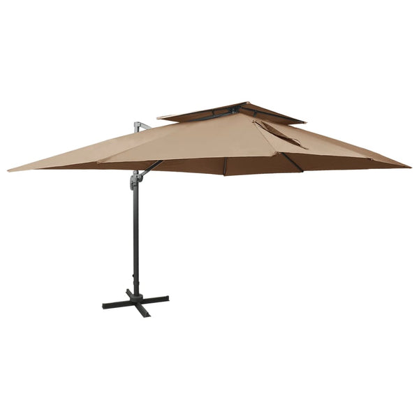 vidaXL Cantilever Parasol with Air Vent 400x300 cm Taupe