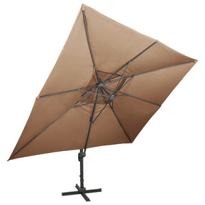 vidaXL Cantilever Parasol with Air Vent 400x300 cm Taupe