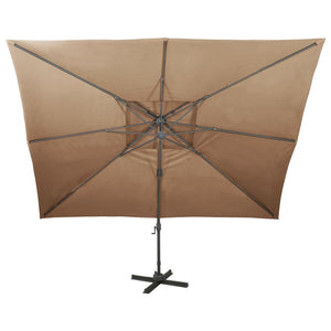 vidaXL Cantilever Parasol with Air Vent 400x300 cm Taupe