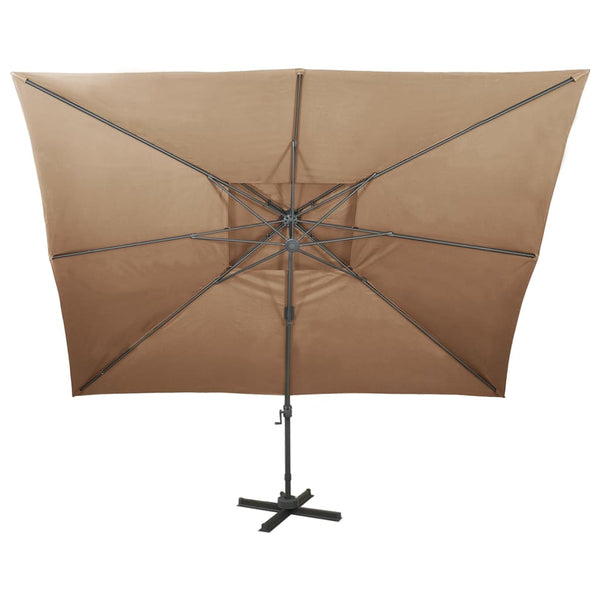 vidaXL Cantilever Parasol with Air Vent 400x300 cm Taupe