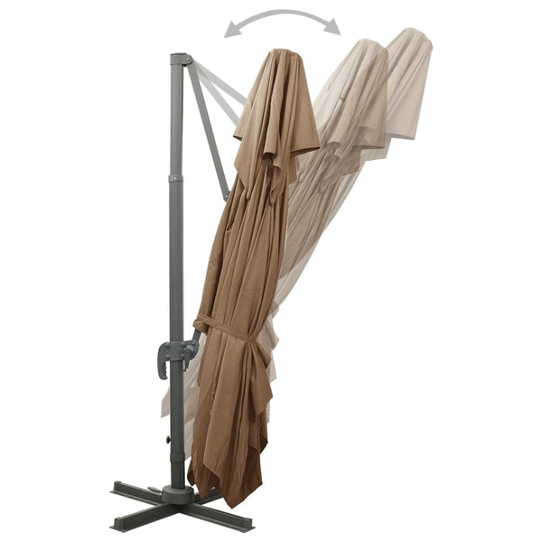 vidaXL Cantilever Parasol with Air Vent 400x300 cm Taupe