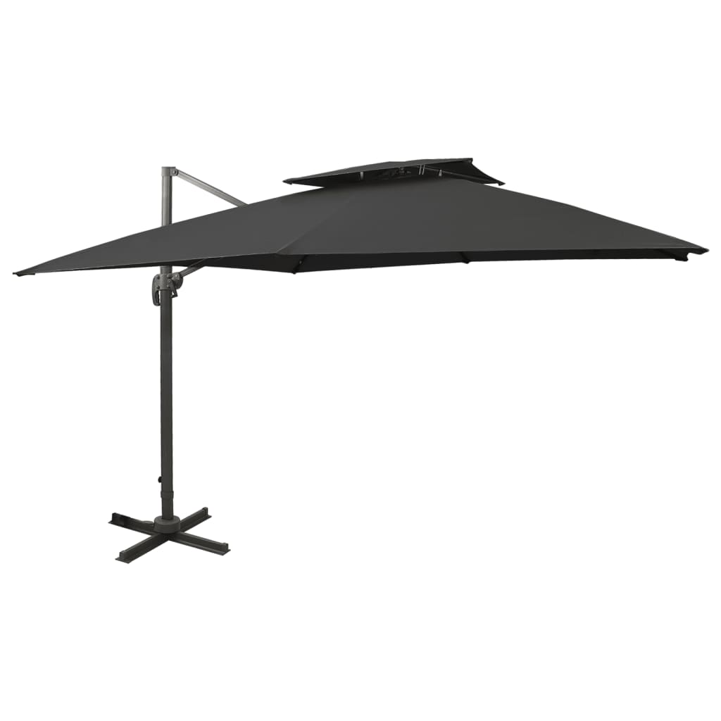 vidaXL Cantilever Umbrella with Air Vent 300x300 cm Black