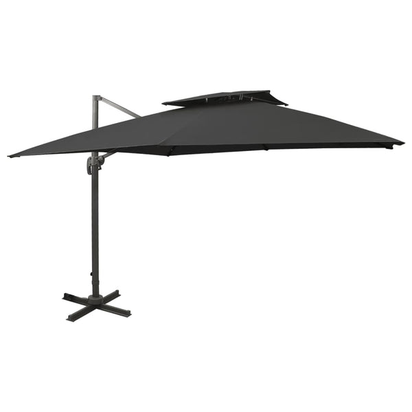 vidaXL Cantilever Umbrella with Air Vent 300x300 cm Black