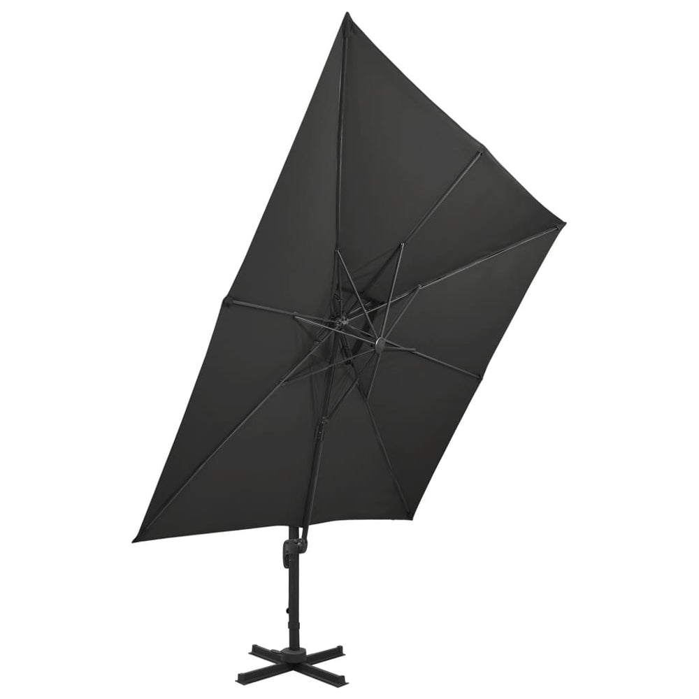 vidaXL Cantilever Umbrella with Air Vent 300x300 cm Black