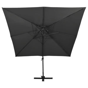 vidaXL Cantilever Umbrella with Air Vent 300x300 cm Black