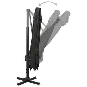 vidaXL Cantilever Umbrella with Air Vent 300x300 cm Black