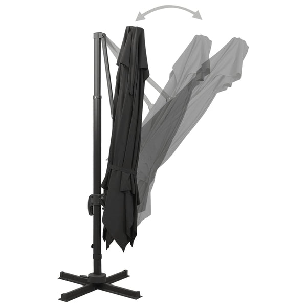 vidaXL Cantilever Umbrella with Air Vent 300x300 cm Black