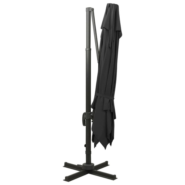 vidaXL Cantilever Umbrella with Air Vent 300x300 cm Black
