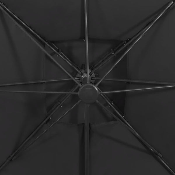 vidaXL Cantilever Umbrella with Air Vent 300x300 cm Black