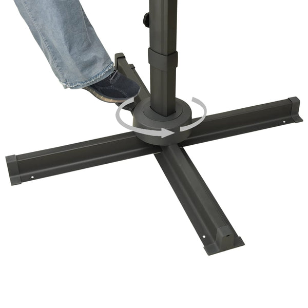 vidaXL Cantilever Umbrella with Double Top Black 400 x 300 cm