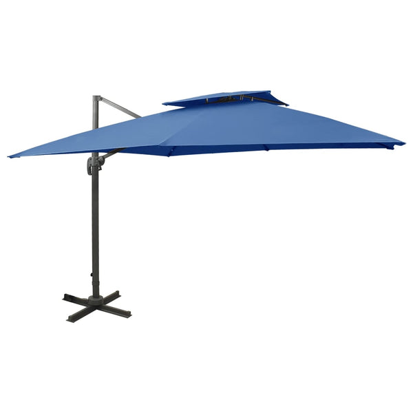 vidaXL Cantilever Parasol with Air Vent 300x300 cm Azure Blue