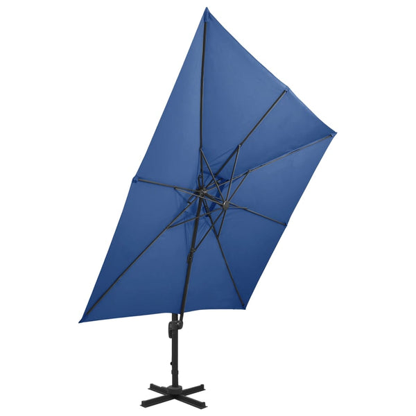 vidaXL Cantilever Parasol with Air Vent 300x300 cm Azure Blue