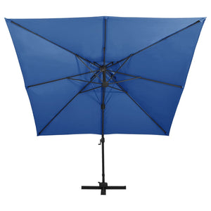 vidaXL Cantilever Parasol with Air Vent 300x300 cm Azure Blue