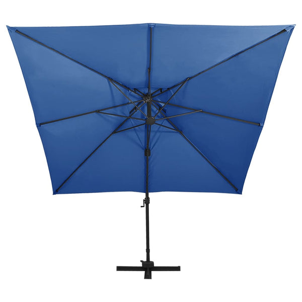 vidaXL Cantilever Parasol with Air Vent 300x300 cm Azure Blue