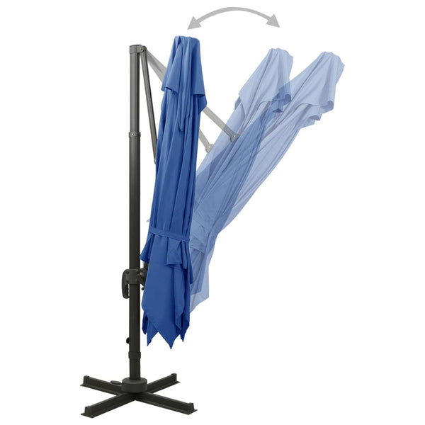 vidaXL Cantilever Parasol with Air Vent 300x300 cm Azure Blue