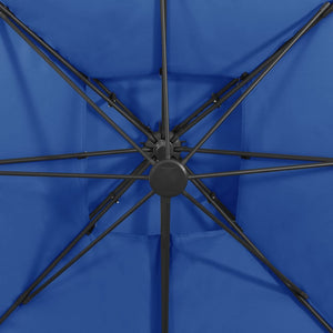 vidaXL Cantilever Parasol with Air Vent 300x300 cm Azure Blue