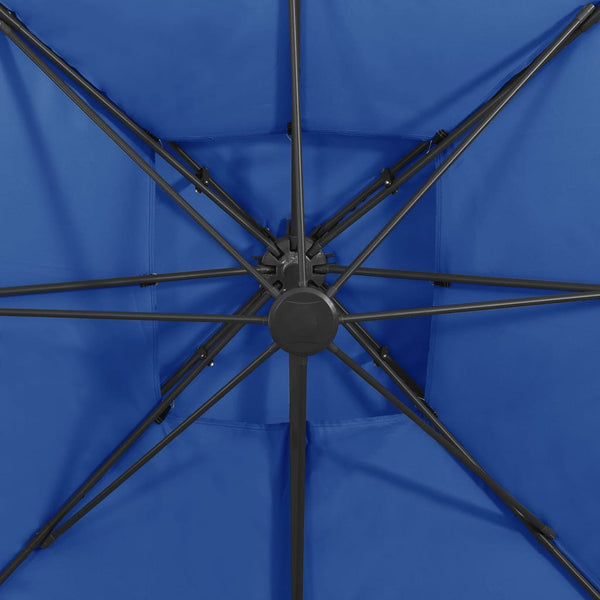 vidaXL Cantilever Parasol with Air Vent 300x300 cm Azure Blue