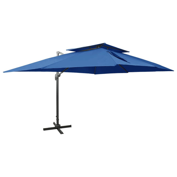 vidaXL Cantilever Umbrella with Air Vent 400x300 cm Azure Blue