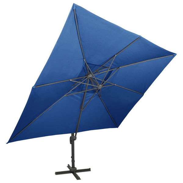 vidaXL Cantilever Umbrella with Air Vent 400x300 cm Azure Blue