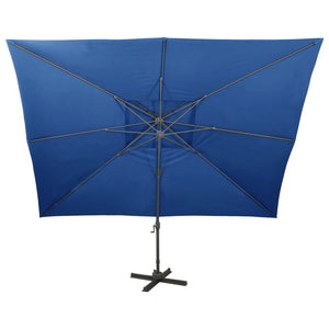 vidaXL Cantilever Umbrella with Air Vent 400x300 cm Azure Blue