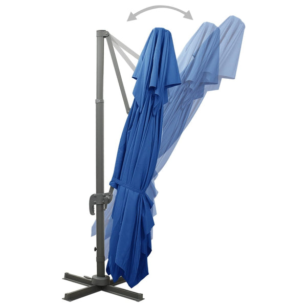 vidaXL Cantilever Umbrella with Air Vent 400x300 cm Azure Blue