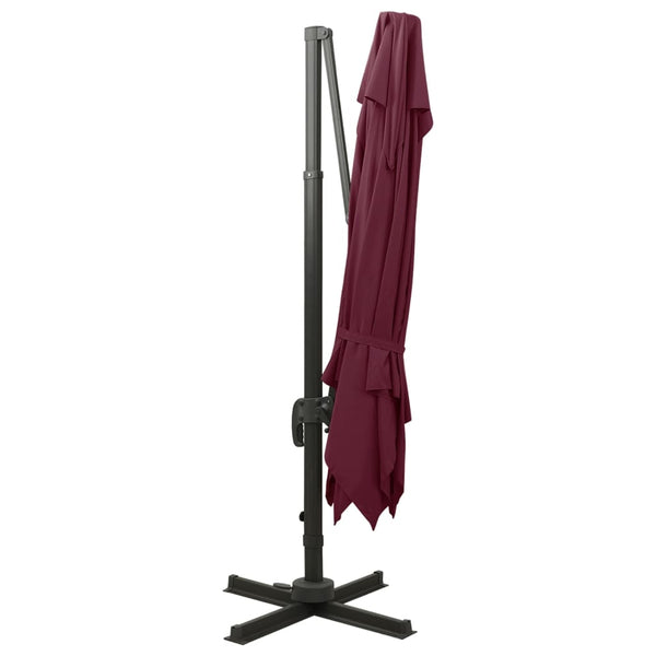 vidaXL Cantilever Parasol with Air Vent 300x300 cm Burgundy