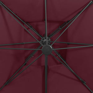 vidaXL Cantilever Parasol with Air Vent 300x300 cm Burgundy