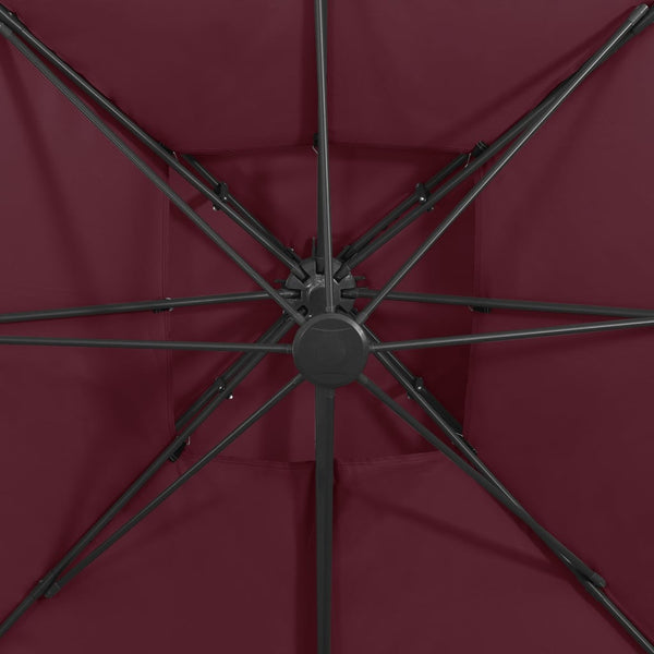 vidaXL Cantilever Parasol with Air Vent 300x300 cm Burgundy