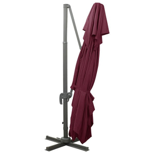 vidaXL Cantilever Umbrella with Double Top Bordeaux Red 400 x 300 cm