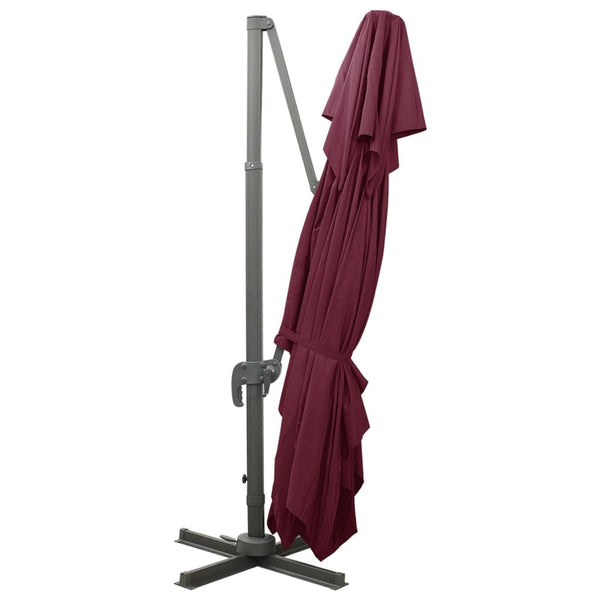 vidaXL Cantilever Umbrella with Double Top Bordeaux Red 400 x 300 cm