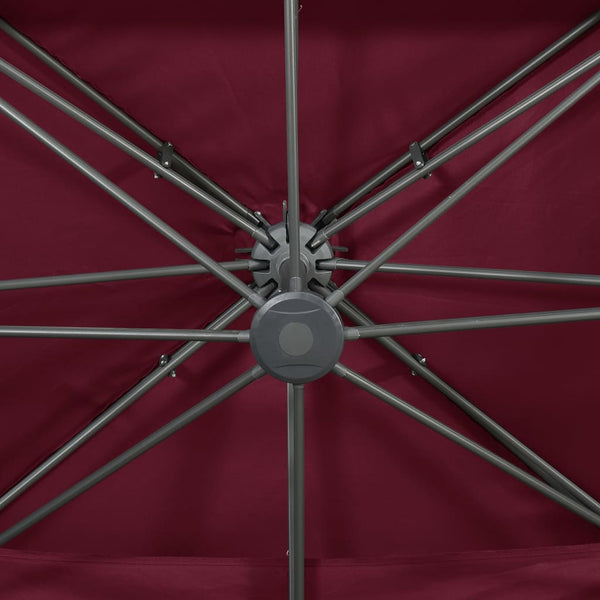 vidaXL Cantilever Umbrella with Double Top Bordeaux Red 400 x 300 cm