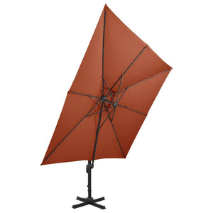 vidaXL Cantilever Parasol with Air Vent 300x300 cm Terracotta