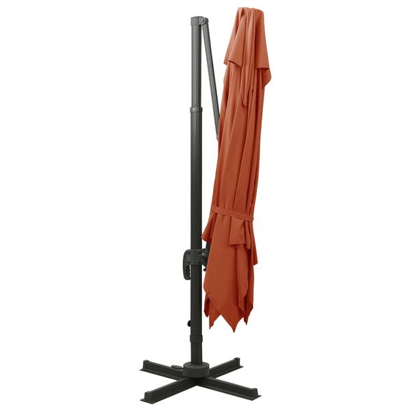 vidaXL Cantilever Parasol with Air Vent 300x300 cm Terracotta