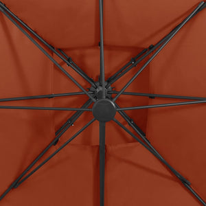 vidaXL Cantilever Parasol with Air Vent 300x300 cm Terracotta