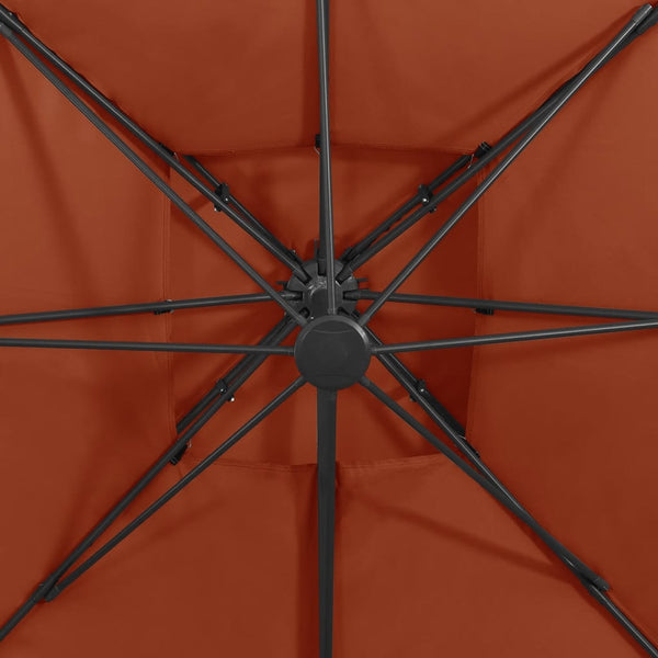vidaXL Cantilever Parasol with Air Vent 300x300 cm Terracotta