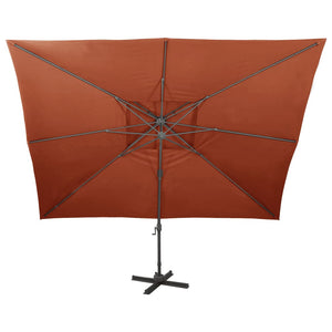 vidaXL Cantilever Parasol with Double Top Cover Terracotta 400 x 300 cm