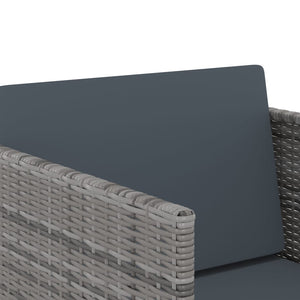 vidaXL 11-piece Outdoor Dining Set with Cushions Poly Rattan Grey