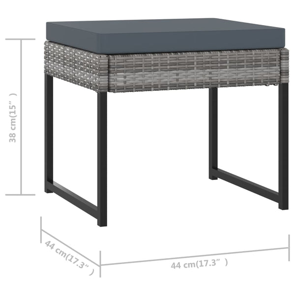 vidaXL 11-piece Outdoor Dining Set with Cushions Poly Rattan Grey