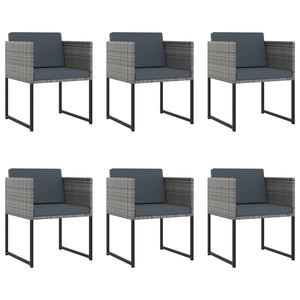 vidaXL 11-piece Outdoor Dining Set with Cushions Poly Rattan Grey
