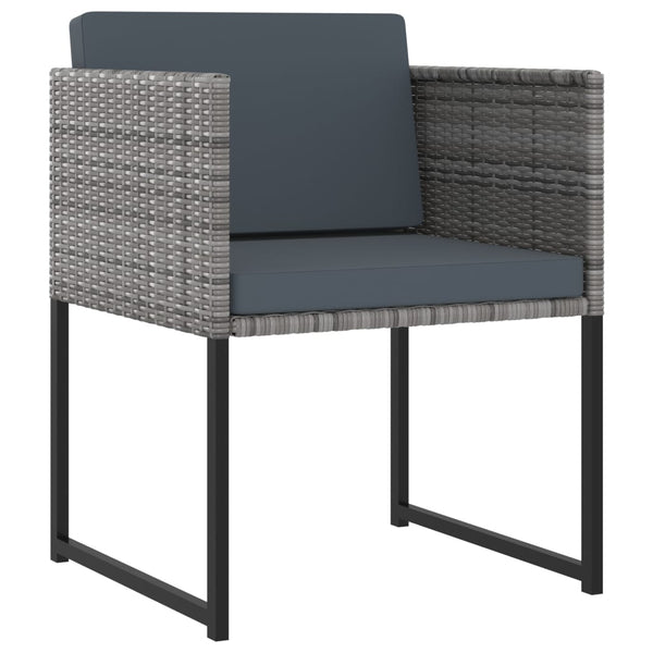 vidaXL 11-piece Outdoor Dining Set with Cushions Poly Rattan Grey