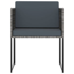 vidaXL 11-piece Outdoor Dining Set with Cushions Poly Rattan Grey
