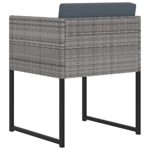 vidaXL 11-piece Outdoor Dining Set with Cushions Poly Rattan Grey