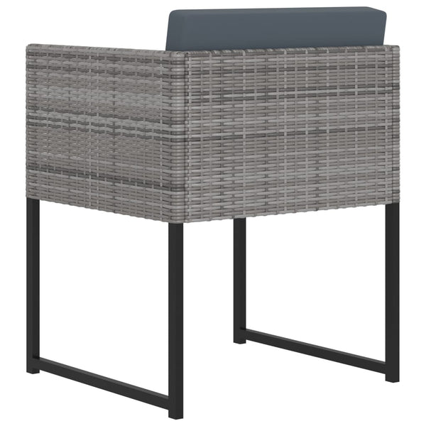 vidaXL 11-piece Outdoor Dining Set with Cushions Poly Rattan Grey