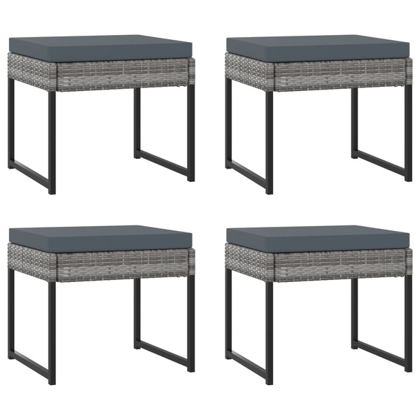 vidaXL 11-piece Outdoor Dining Set with Cushions Poly Rattan Grey